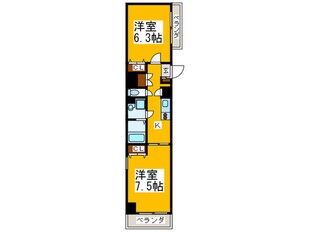 Ａｊｉｒｕ Ｋｉｔａｈｏｒｉｅの物件間取画像